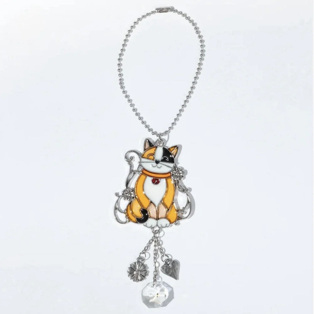NWT Calico Cat Charm Sun Catcher Mirror Ornament Bag Charm‎ Ganz